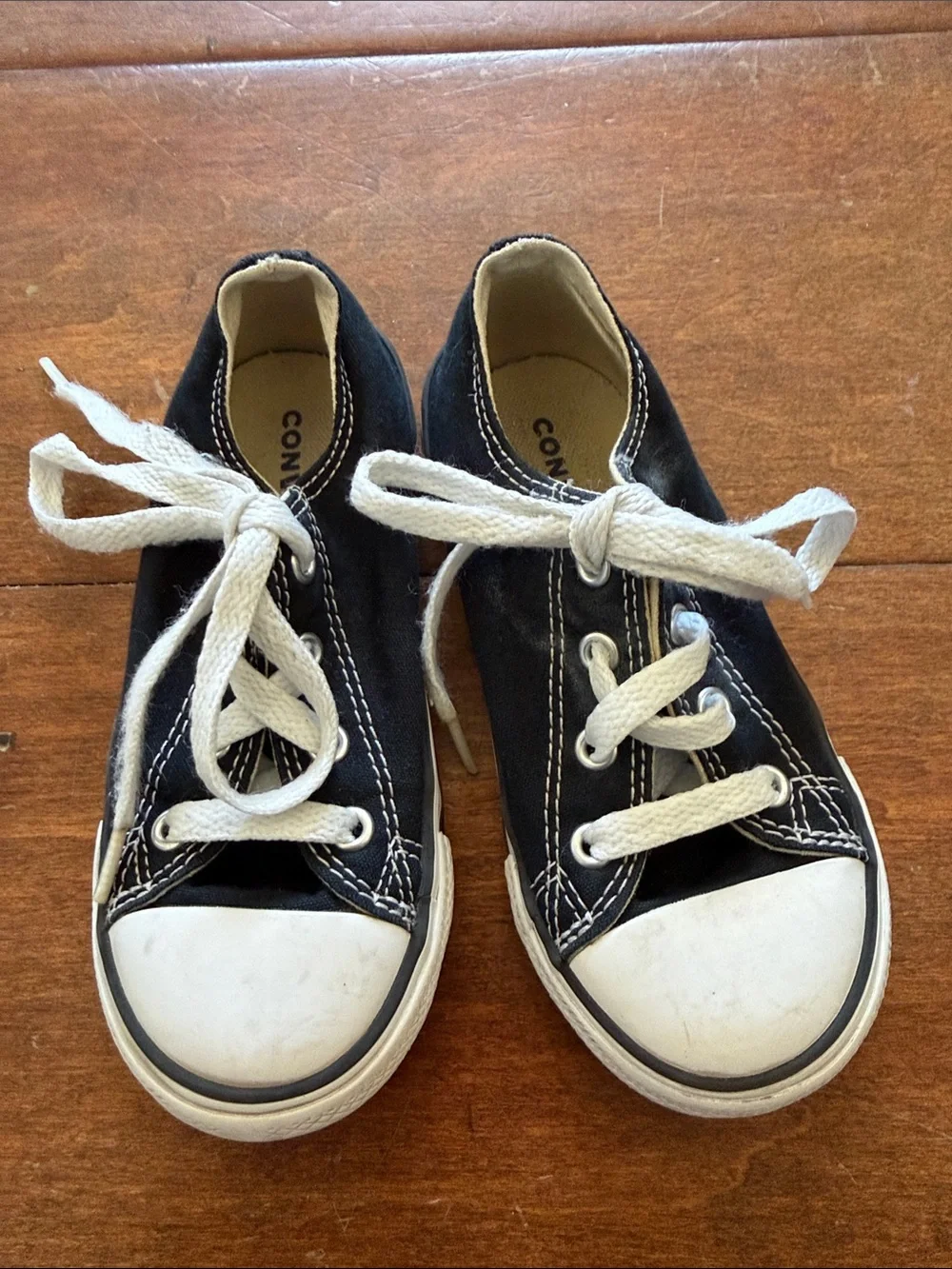 Converse Kids Black Canvas Low-Top Sneakers with White Laces